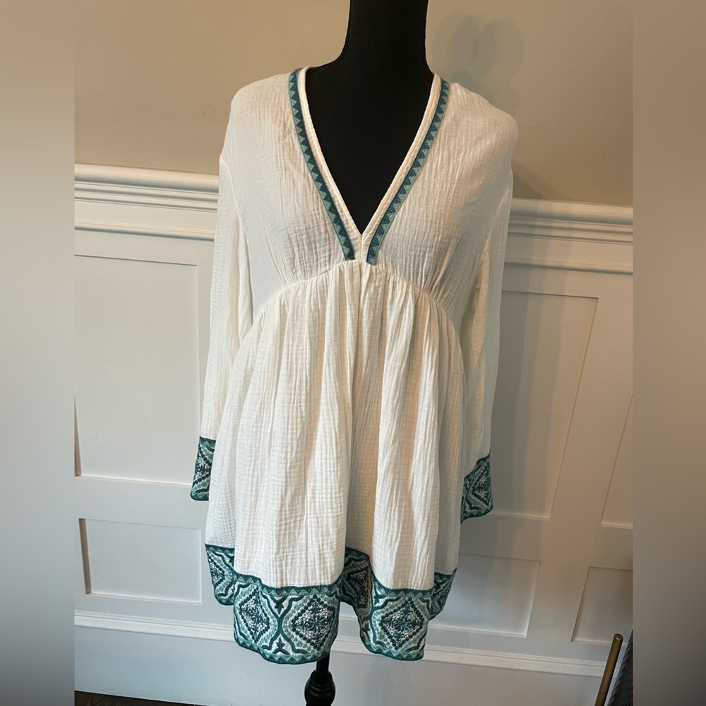 White and green Zara dress